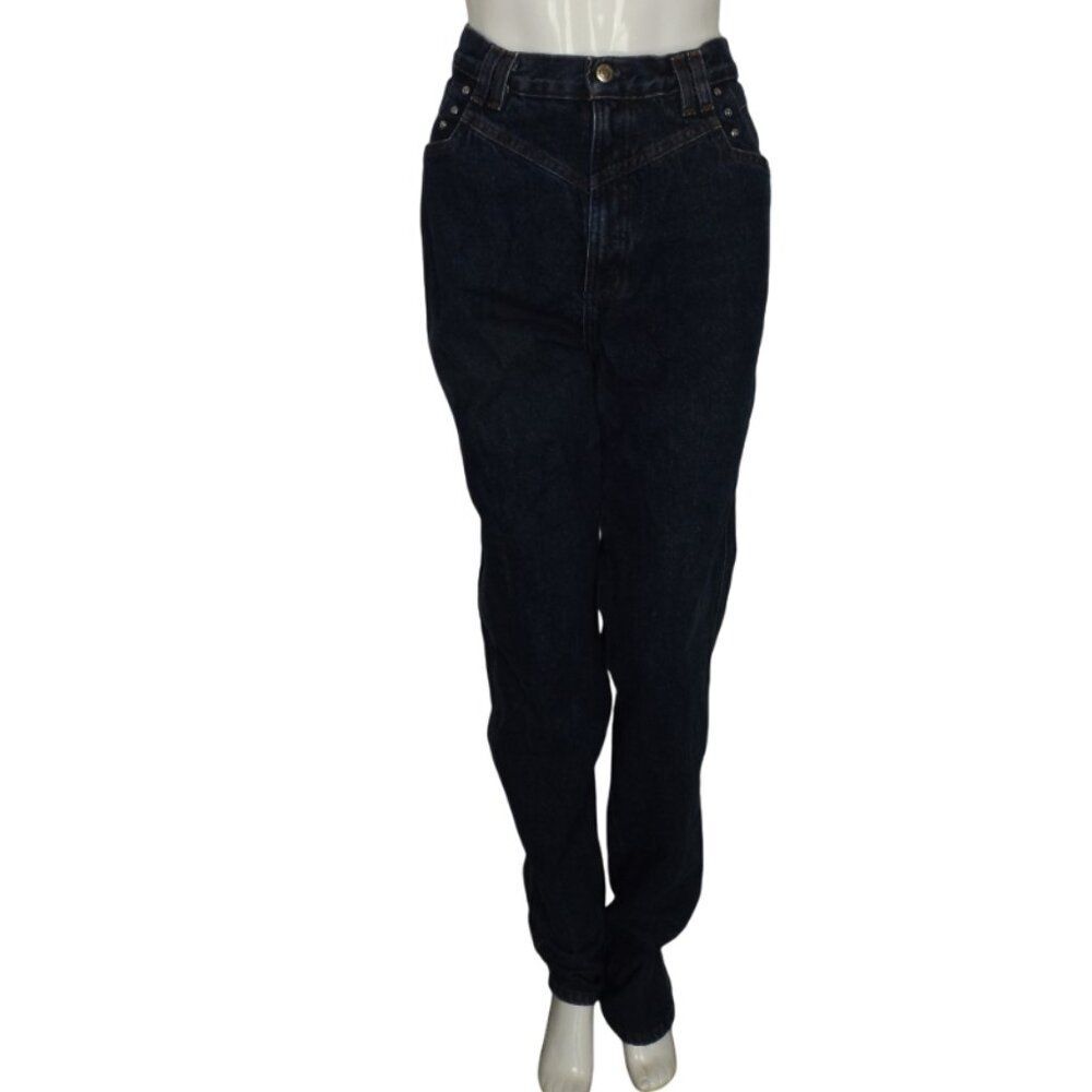 ROCKIES Jeans, 6 Tall, Vintage 80s, Relaxed Fit, Studded, Tapered, Western, Blue